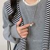 Personality Silver Color Stainless Steel Heart Pull Adjustable Pendant Necklace for Women Charm Y2K Long Collar Jewelry No Fade