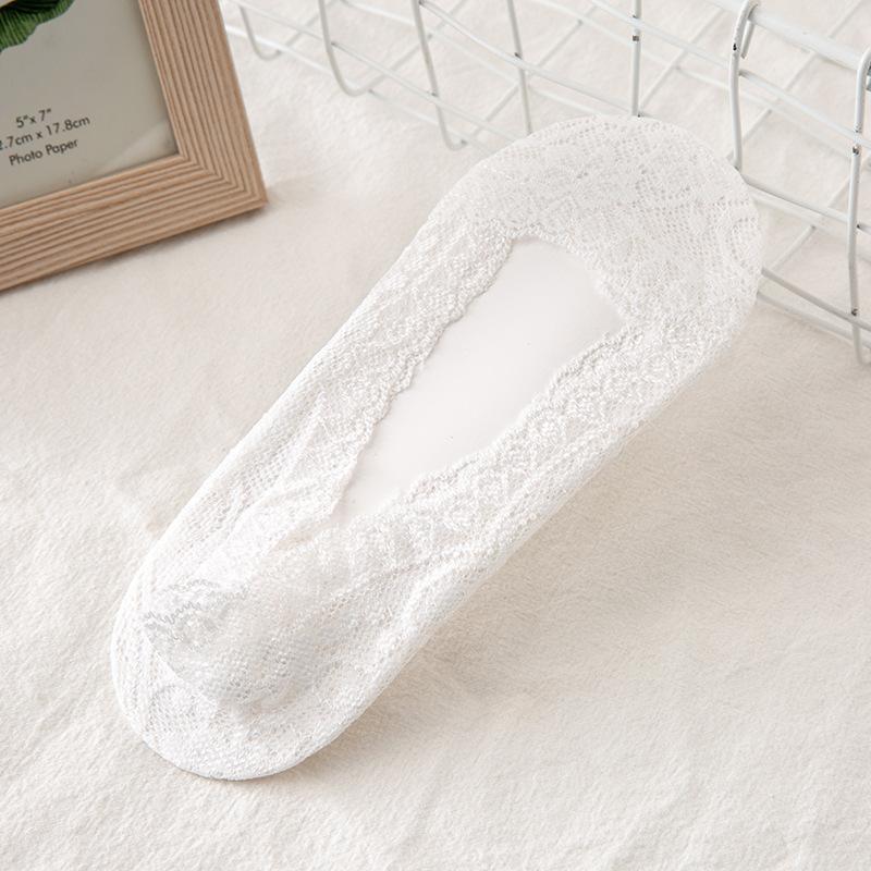 

1 пара Горячая распродажа Женские Девушки Мода Хлопок Невидимые Противоскользящие Носки-подследники Кружевные Носки 1Pcs белый