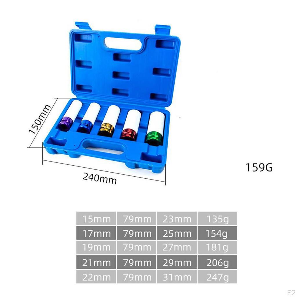 Thin Socket Set Mechanic Tool 1/2" Drive Repair Garage Protective Wheel Nut Protector