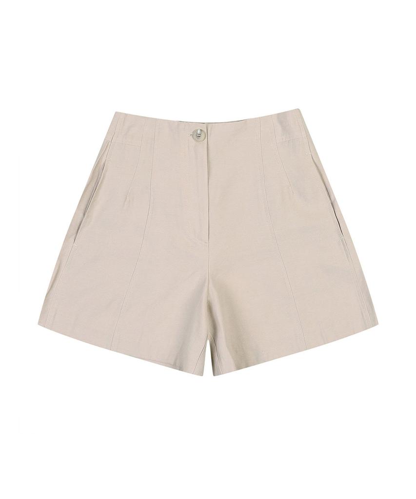 VANAKE Front Slit Linen Shorts_Vb38Slud03Z