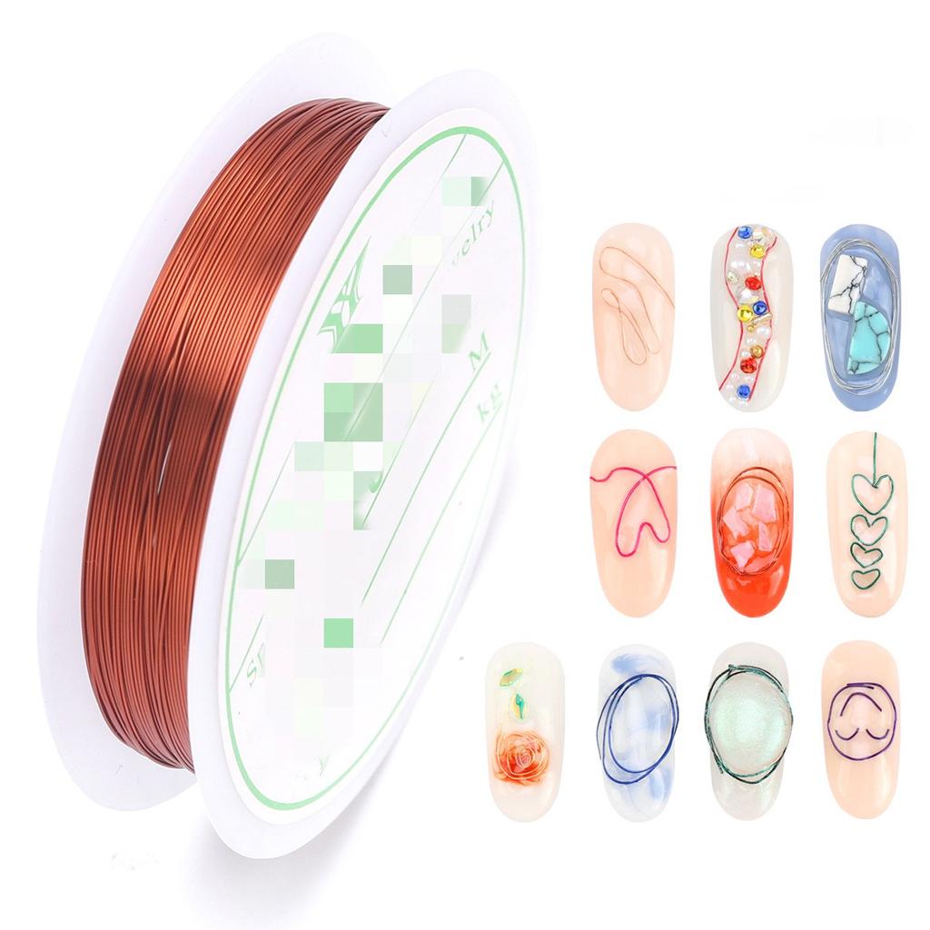 Nail Art Decorations Copper Wire Plating Copper Wire Nail Art DIY Tool Gold Silver 3D Nail Tips Nail Jewelry Manicure Decoration