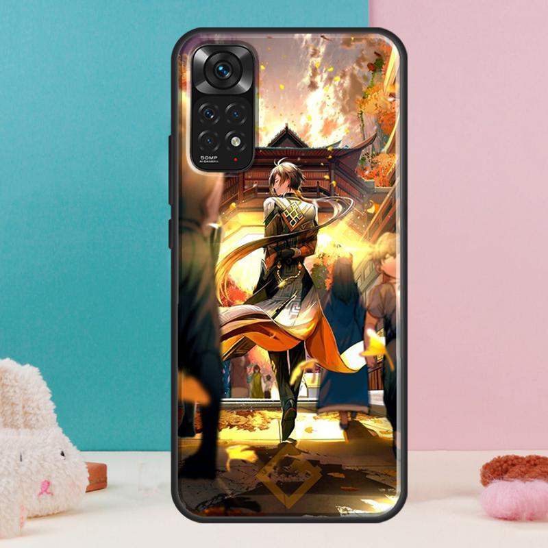 Zhongli Genshin Impact Case For Xiaomi Redmi Note 13 12 Pro 14 11 9 10 9S 10S 11S 12S Redmi 14C 13C 10C 12C Cover