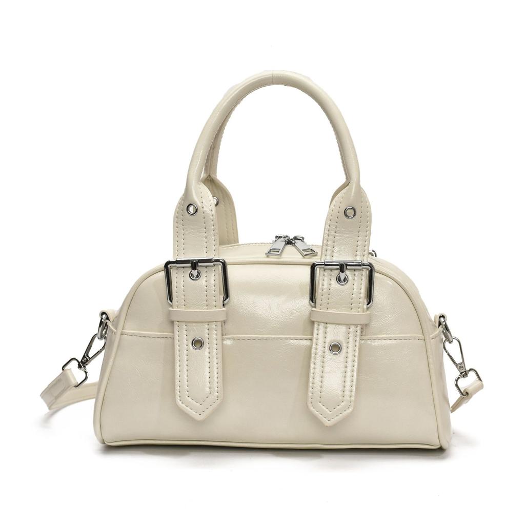 New Product Hot Sale Fashion Locomotive Style Simple Portable Boston Bag Personality Versatile Niche Design Messenger Bag Women