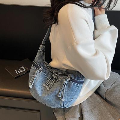 2025 Damen Canvas Denim Knödel Crossbody Tasche – Leichte Mode für Studenten