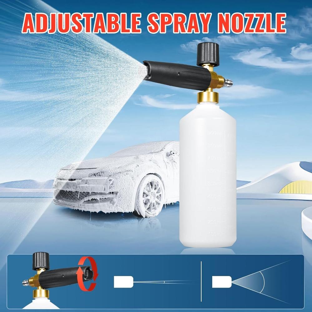 YAMATIC Pressure Washer Gun with Foam Cannon, 4000 PSI Car Washer Foam Blaster with 1/4 Quick Connect, 5 Power Washer Nozzle Tip
