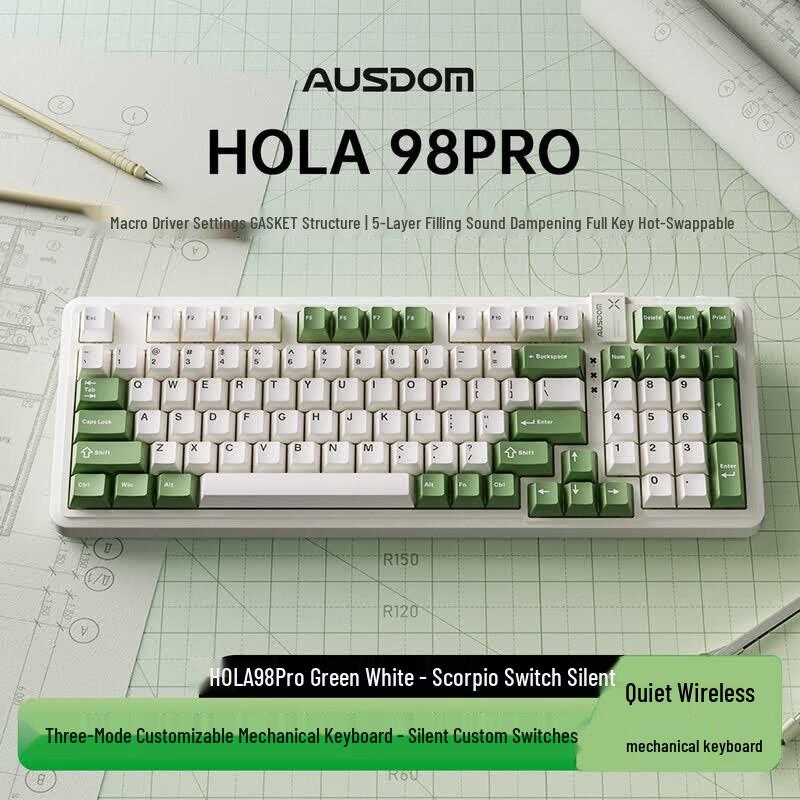 AUSDOM HOLA 98Pro 98-Key Tri-Mode Mechanical Keyboard