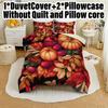 3pcs Duvet Cover Set without Core 1 Quilt Cover + 2 Pillowcases Soft and Machine Washable Autumn Harvest Pumpkin Pattern Bedding