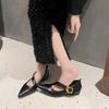 Women's Retro Flat Heel Outdoor Casual Mary Jane Red New Flat Shoes Fashion Shallow Slip on Ladies Pointed Elegant Soft Shoes