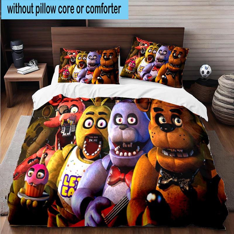 3PCS Five Nights At bears Horror 3pcs Bedding,Including 3PCS Duvet Cover And 2pcs Pillowcases Perfect for Christmas,Ideal for Bedroom, Dormitory
