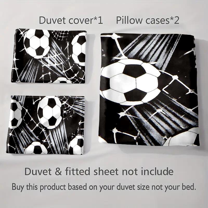 Soccer-themed design. Bedding Duvet cover sets Duvet covers Pillowcases gifts (1 * Duvet Cover 2 * Pillowcases, without duvet insert)