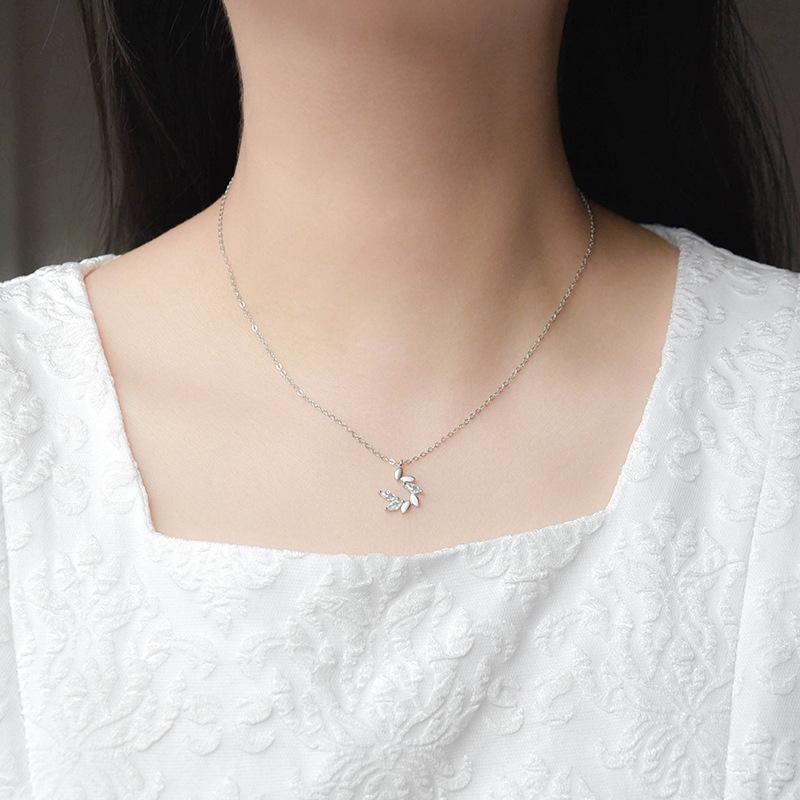 S925 Sterling Silver Little Prince Wheat Necklace Female Light
