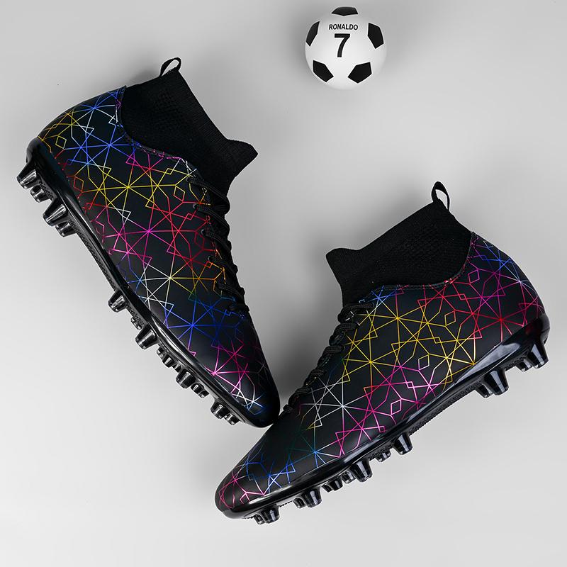 Men's Soccer Shoes  Non-Slip AG/TF Soccer Cleats Ankle Boots Unisex Large Size Ultralight Football Boots Boys Sneakers