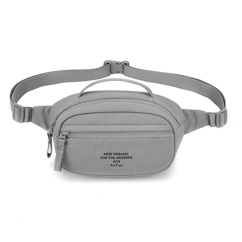 

Outdoor Waist Bag Unisex Multi-Compartment Chest Bag светло-серый