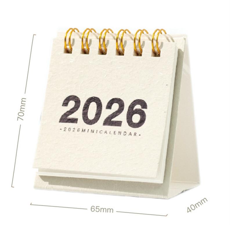 2026 Mini Spiral Bound Refillable Desktop Calendar Business Monthly Schedule Planner For Office Desk Home Modern Minimalist