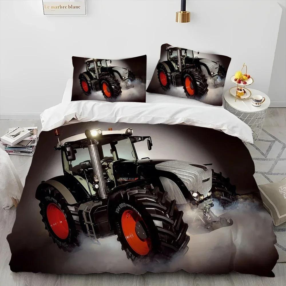 3D Auto Tractor Vrachtwagen Serie Beddengoed Set Slaapkamer Zacht Modern Dekbedovertrek Comfortabel Kinderen Jongeren Zacht Dekbedovertrek Comfortabele Dekbedovertrek En Kussensloop