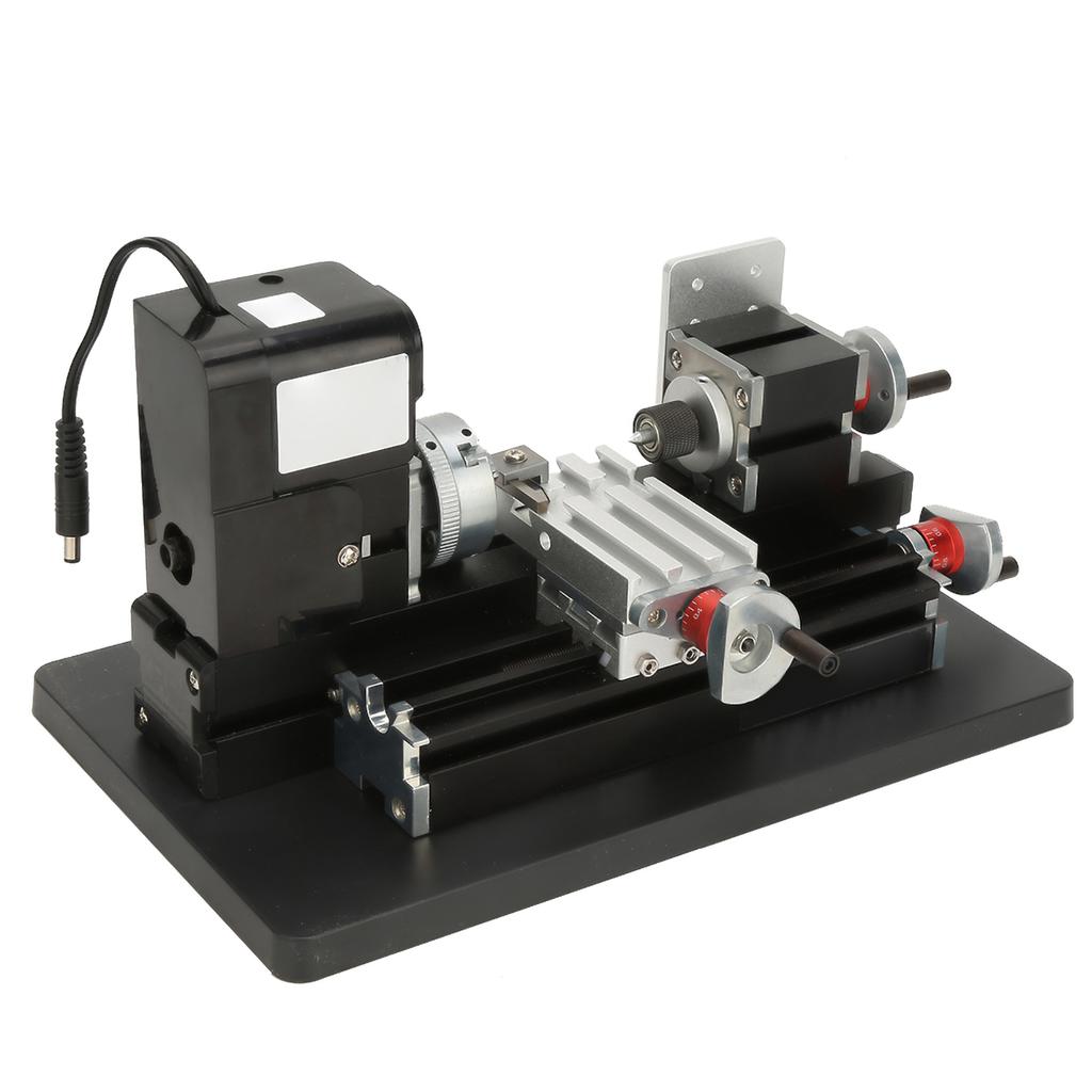 Miniature Lathe 24W Alloy 20,000 RPM Mini Benchtop Wood Lathe Machine for Woodworking