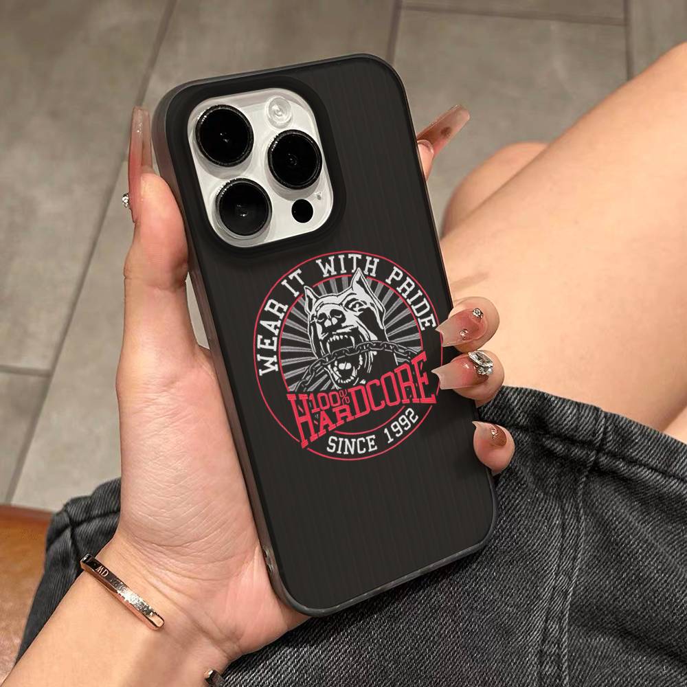 100 Hardcore Dog To The Bone Soft Corrugated Transparent Phone Case For IPhone 17 15 16 11 12 13 14 Pro Max Plus Pro