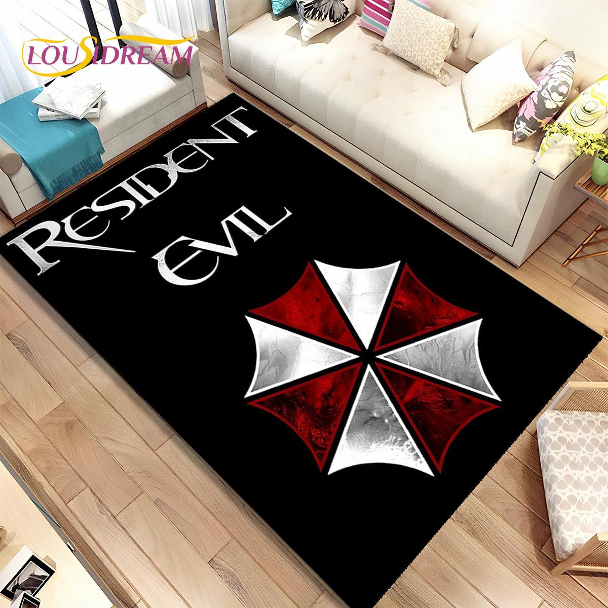 

3D R-Resident Evil Games Килимок для геймерів, килимок для вітальні, спальні, дивана, прикраса дверного килимка, дитячі ігри, нековзний килимок 70x100cm(27x39in)