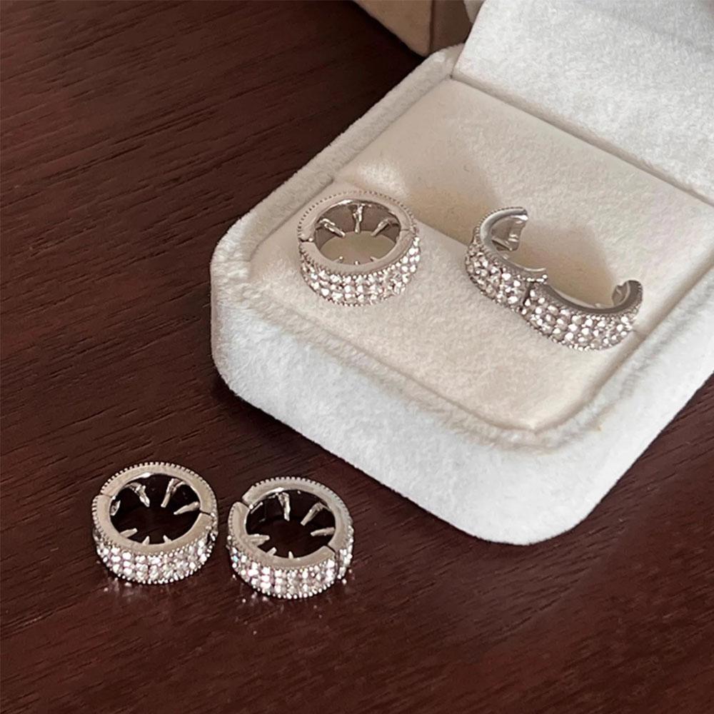 6pcs Hair Jewelry Metal Round Rhinestone Mini Hair Clip for Women Hair Accessories