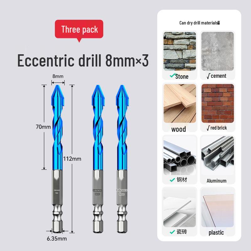 Eccentric Tile Hole Saw Drill Bit for Electric Drills
