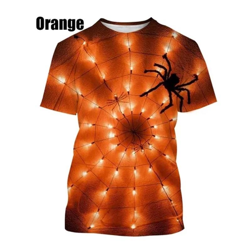 Fashion 3d Printing Spider Web T Shirt For Men Summer Short-sleeved Casual Hip-hop Funny Tees Tops Streetwear Tshirts