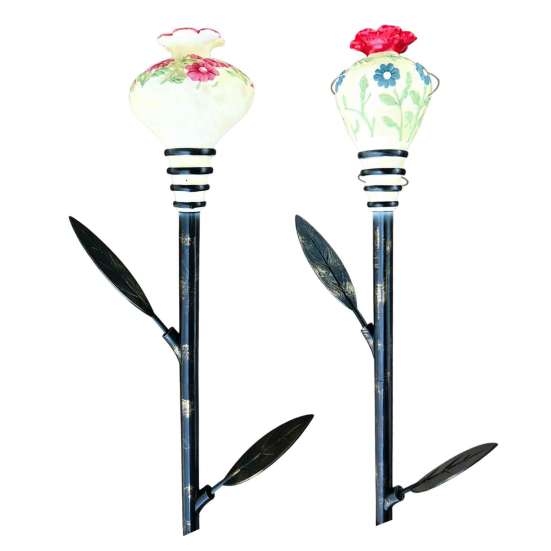 Hummingbird Feeder Garden Stakes Stakes, Vintage Flower Bird Nectar Feeders, Resin Wildlife Feeding Station Outdoor Feeders for Yard Patio Decor Small