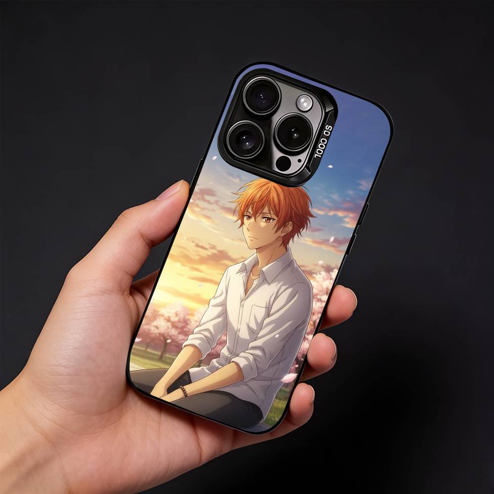 Anime Fruits B-Basket Handyhülle Für iPhone17, 16,15,14,13,12 Pro Max Schwarz Candy Matt Stoßfeste Hülle