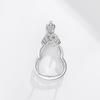 Women's S925 Silver Gourd Pendant Necklace - Classic Round Safety Buckle, Light Luxury Design, Inlaid Accessories
