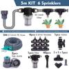 3/8" 9/12mm Misting Cooling System 0.6mm Nozzles Fine Atomizer PE Tubing Filter Self-priming Pump Garden Irrigation Watering Kit