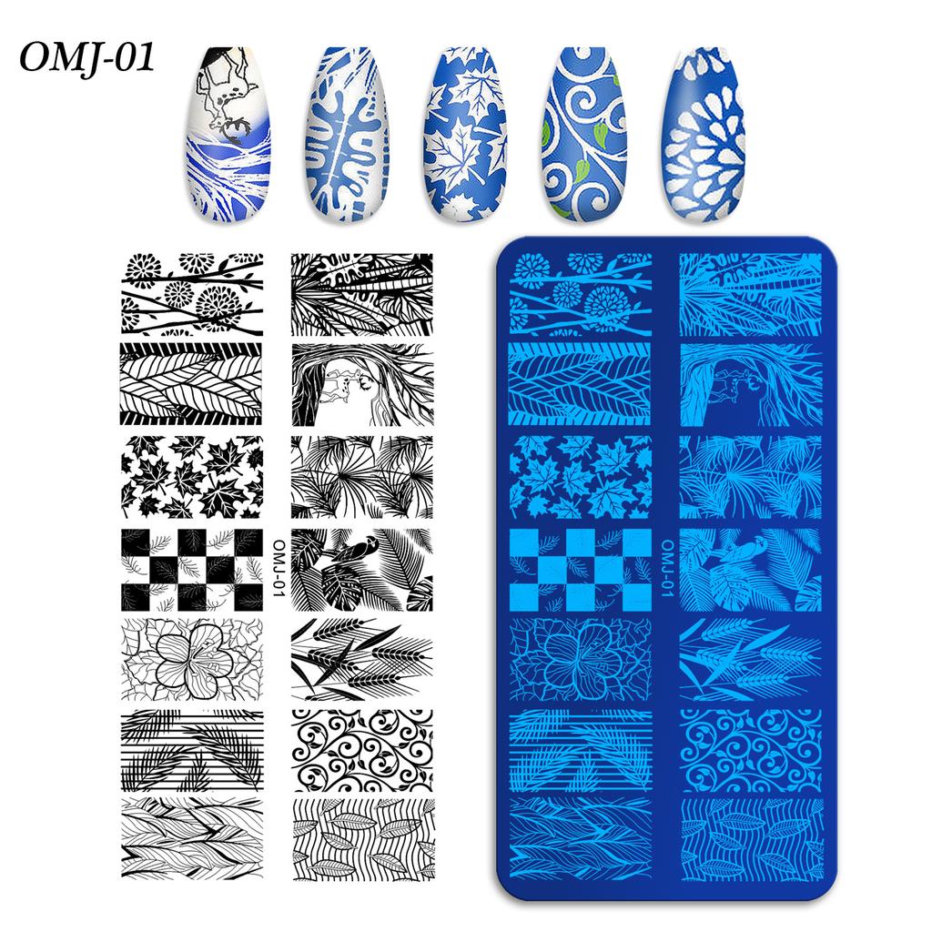 Nail Art Printing Template Christmas Tree Butterfly Printing Steel Plate Square Template Om-J