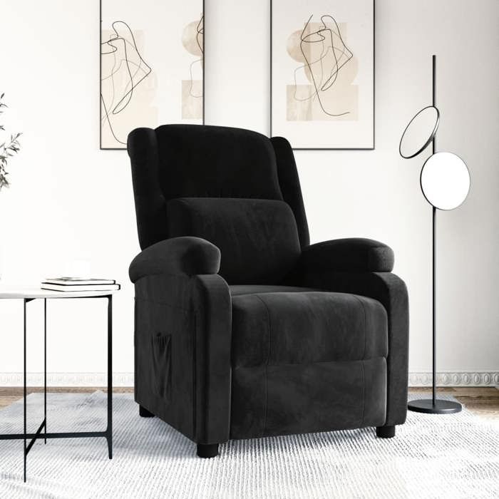 VidaXL Recliner Armchair Black Velvet 342405