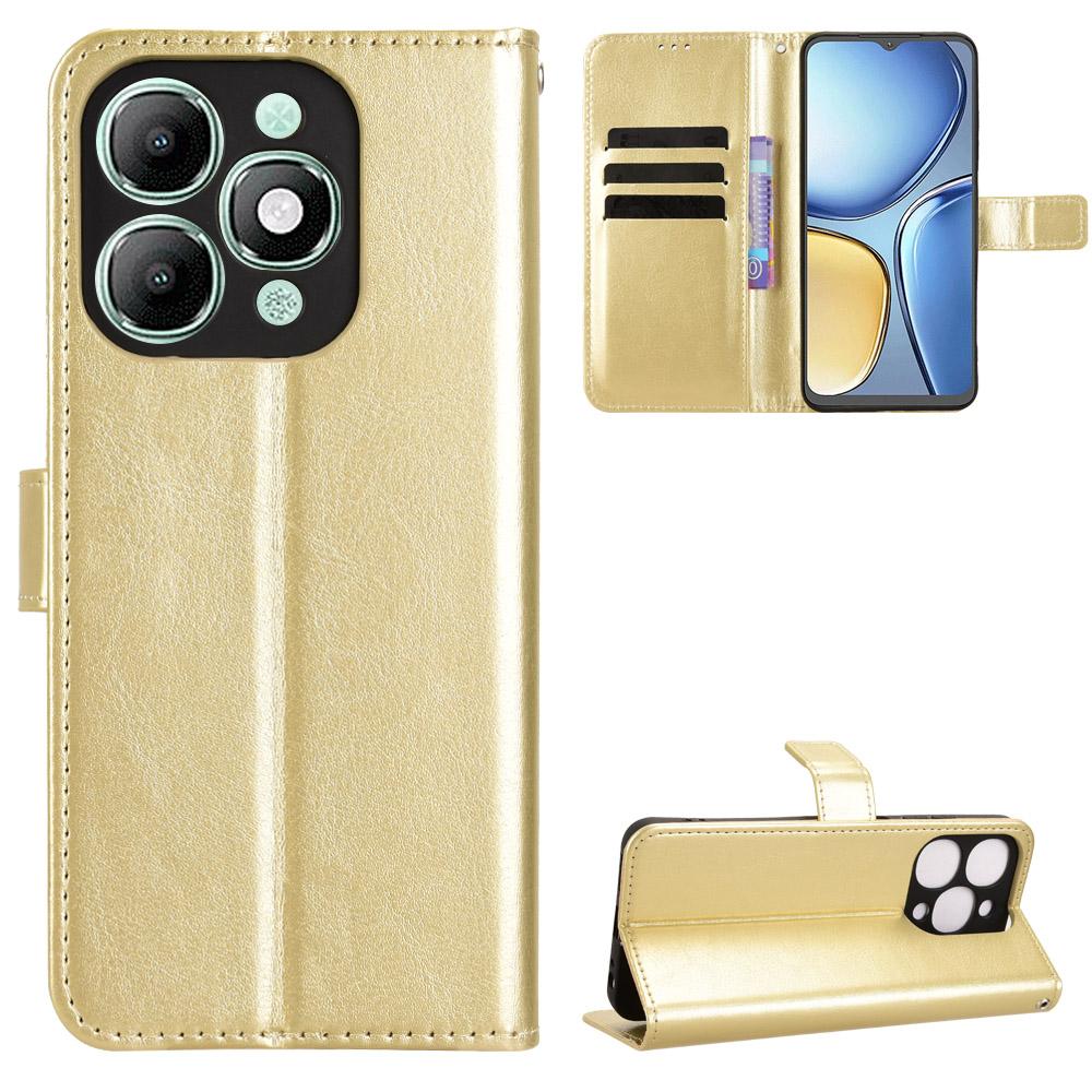 

Флип-чехол для Itel A90 Кожаный чехол [Флип Винтажная Кожа] Кошелек Противоударный Прочный Ретро Чехол для Телефона for Itel A90 4G золотой