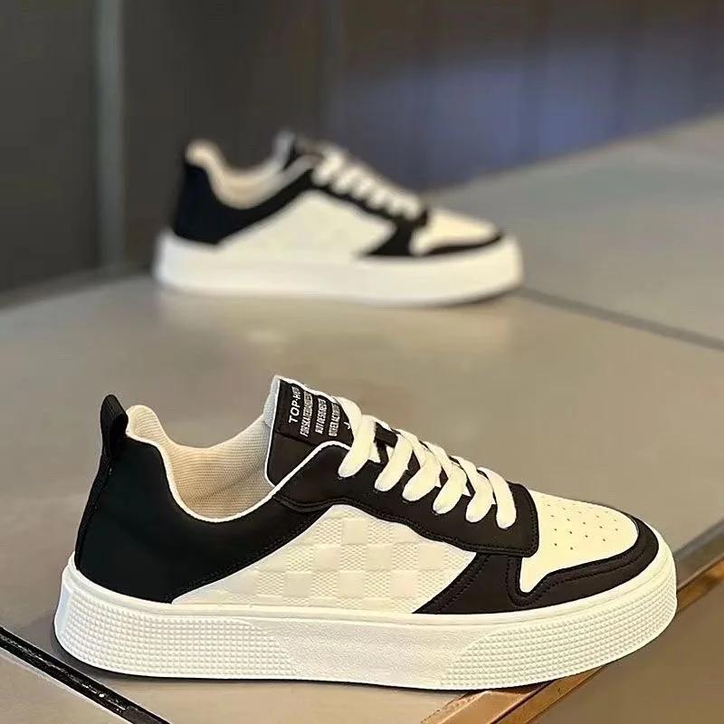 2024 Hot Seller Casual Leather Men Sneakers New Male Lace Up Designer Comfortable Trend Board Shoes for Men Breathable Sneakers