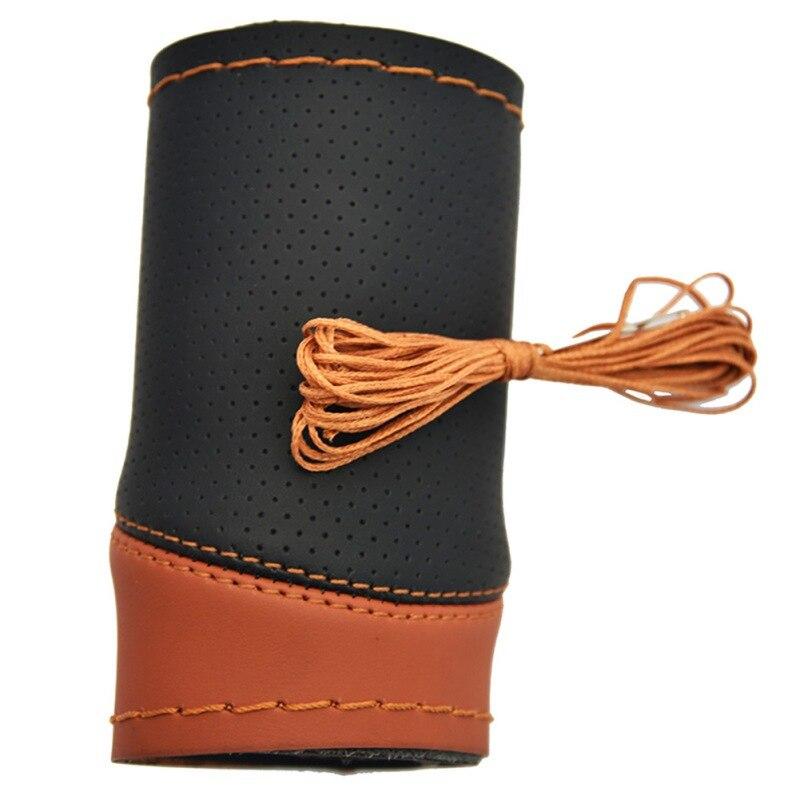 38Cm Universal Hand Sewn Steering Wheel Cover Super Fiber Leather Handle Cover Automobiles Interior Accessories