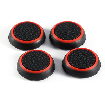 4 pezzi di ricambio in silicone per gamepad thumb stick grip cap cover per PS3 PS4 XBOX rosso