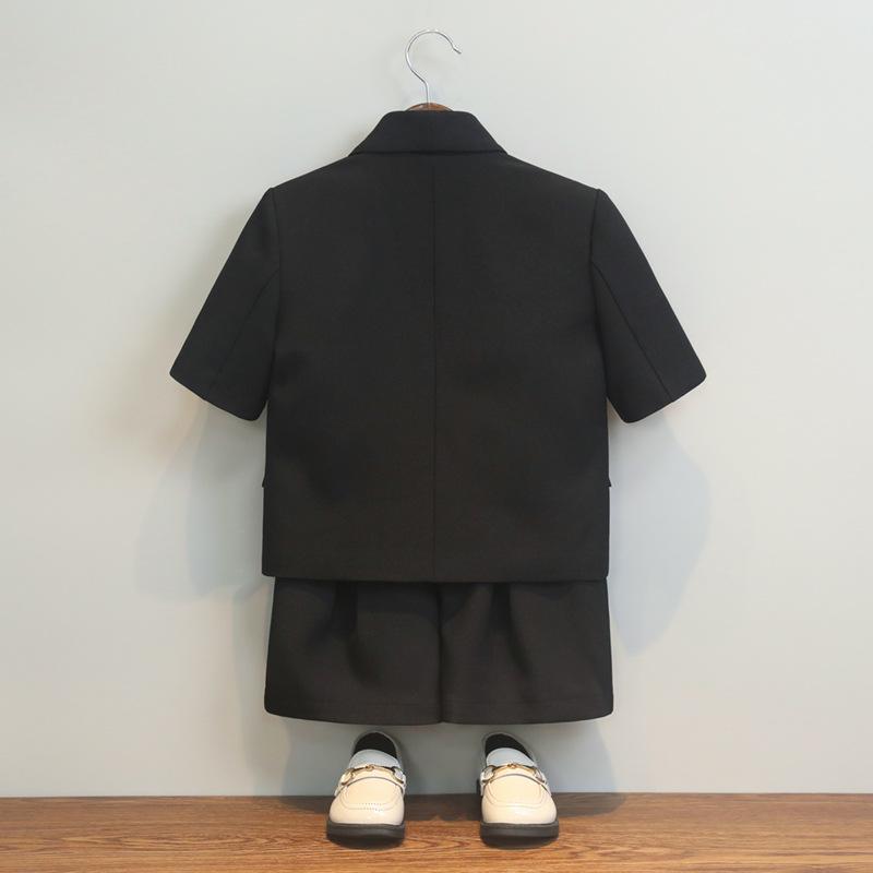 Boys' Chinese Style Summer Suit: Short Sleeve Embroidered Set for Weddings