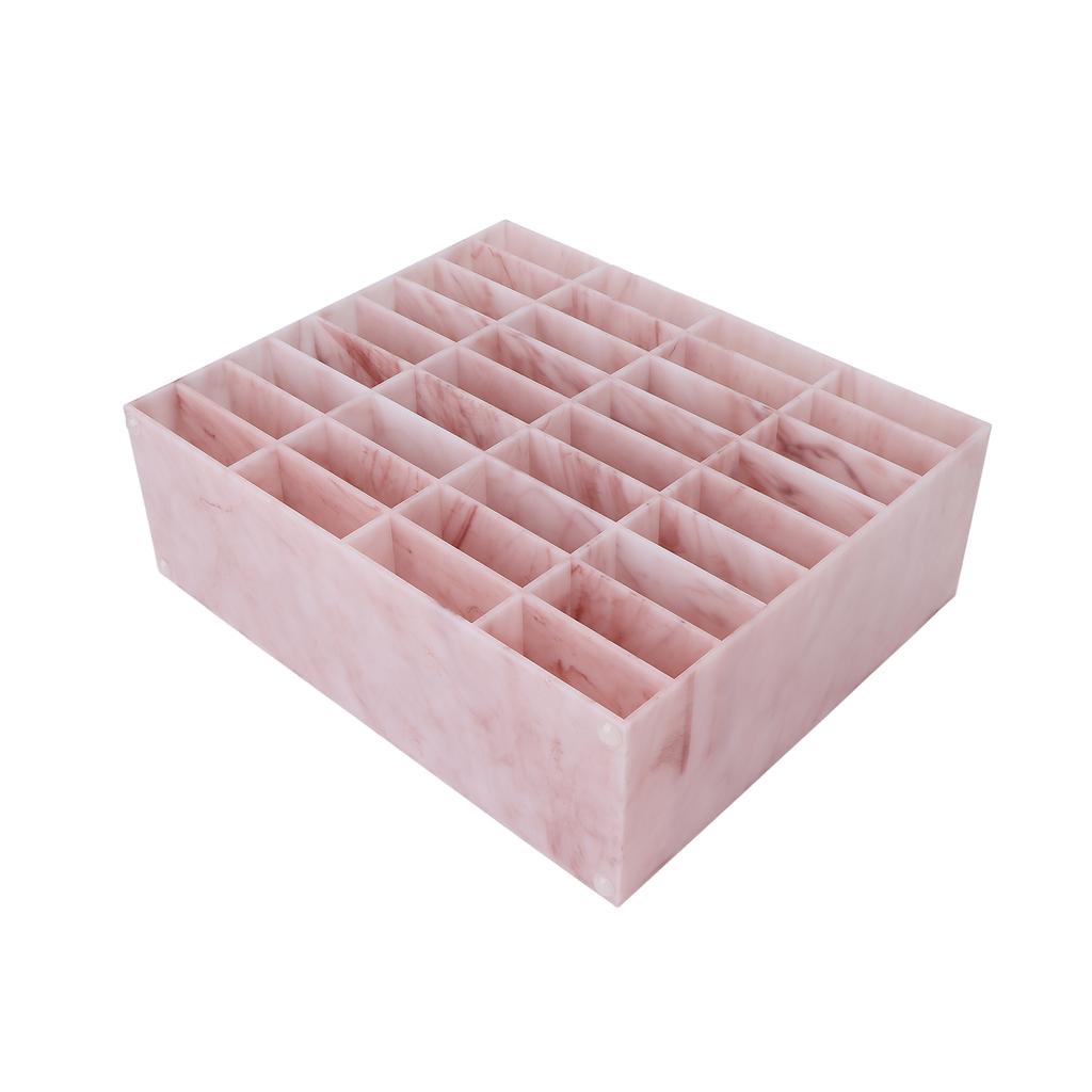 Kosmetik-Organizer-Schrank, 36 Fächer, waschbarer Acryl-Make-up-Aufbewahrungskoffer für falsche Wimpern, Rosa