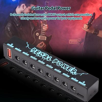 Fonte de Alimentação para Pedais de Guitarra Efeitos de Guitarra 8 Saídas DC Isoladas Alimentação Isolada USB IN 5V 2.1A & 8 DC OUT 9V & 1