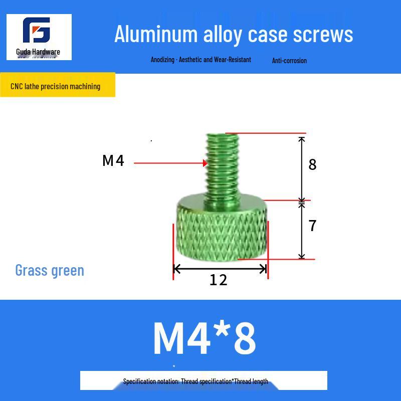 Knurled Aluminum Alloy Hand-Tightening Knob - M3M4M5M6M8 Sizes.