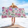 Floral Beach Towel Microfiber Quick Dry Botanical Flower Bath Towel Oversized Sand Free Travel Swim Towels Gift for Women Girl