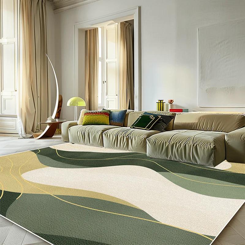 Modern Green Minimalist Carpet for Living Room 200x300 Large Area Rugs Decor Bedroom Soft Elastic Outdoor Floor Mats Washable