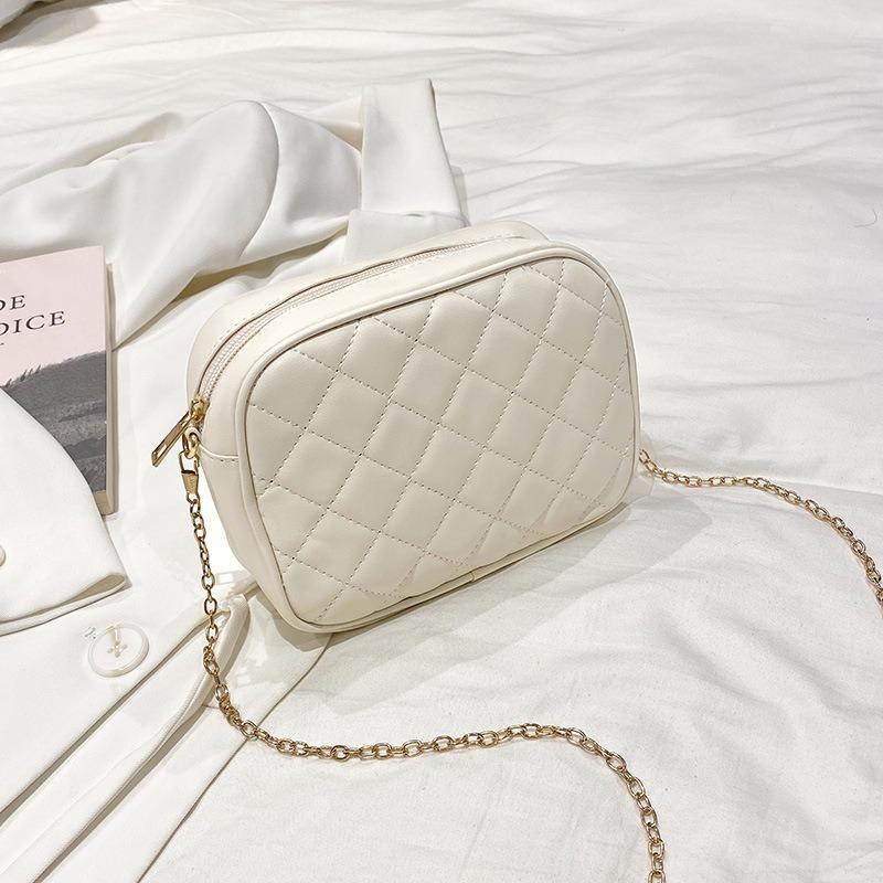 Women's bag spring and summer new fashion messenger bag street trend plaid chain shoulder bag