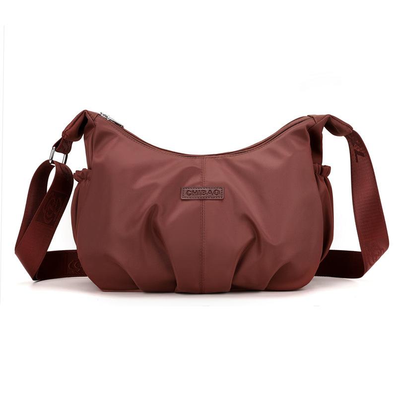 Stylish and Simple Pleated Messenger Bag Women's Large-capacity Versatile Niche Shoulder Bag Nylon Cloth Versatile Commuter Bag