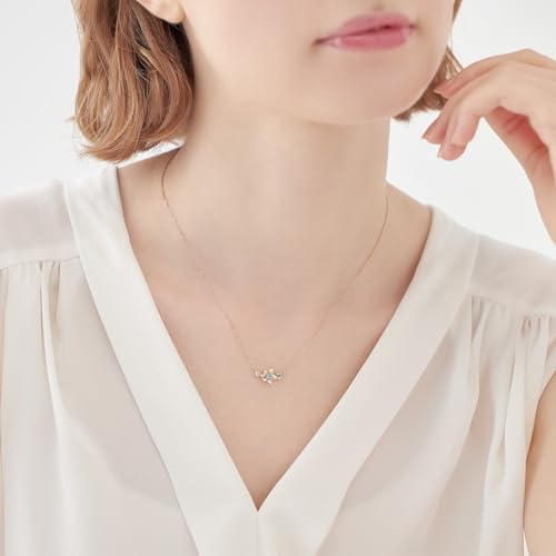 Canal 4.0C Official [September Birth Flower] Silver Gentian Necklace, Birthday Gift for Women, Jewelry Case Included, 152434021009