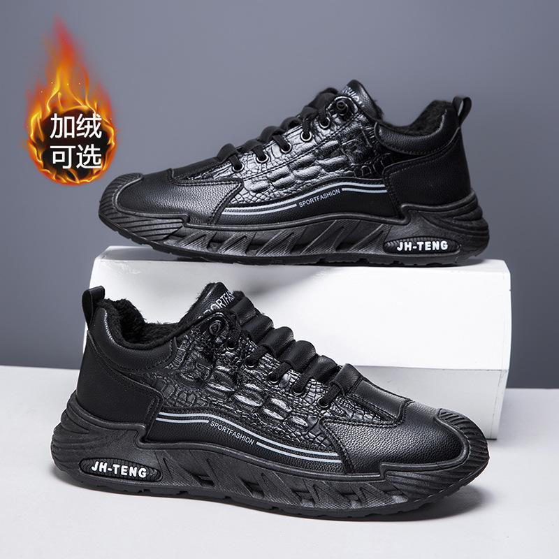 

Single cotton large size men s shoes casual men s lace-up fashion crocodile pattern soft-soled sports shoes 48