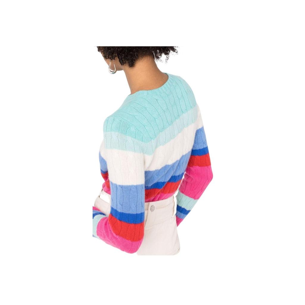 Polo Ralph Lauren FW22 Colorful Striped Cashmere Sweater Women sweater Blue 211856723-001