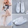 2025 Summer Shoes Women Flat Breathable Lace Mesh White Shoes Fashion Brand Ladies Casual Shoes Plus Size 42 D511