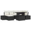 VidaXL Ensemble de canapé de jardin 7 pièces avec coussins en poly rattan noir 3357950