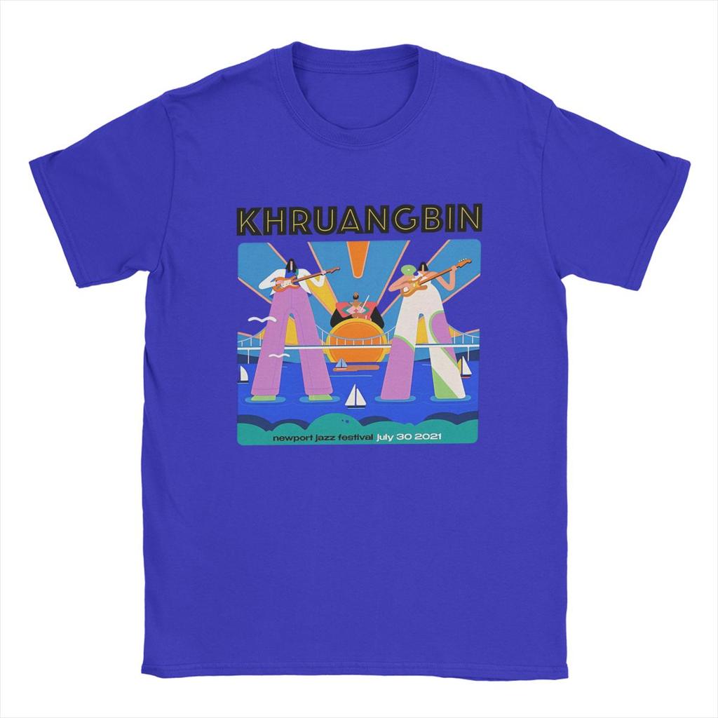 Magliette Jazz Newports Khruangbin da Uomo Top in Cotone Divertenti Manica Corta Girocollo Maglietta Magliette Estive