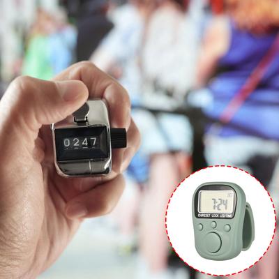 Practical LED Backlights Finger Counter Rechargeable 6 Digit Display With Low-light View For Fitness And Lab Applications